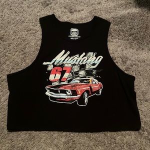 Forever 21 Ford cropped muscle tee tank top